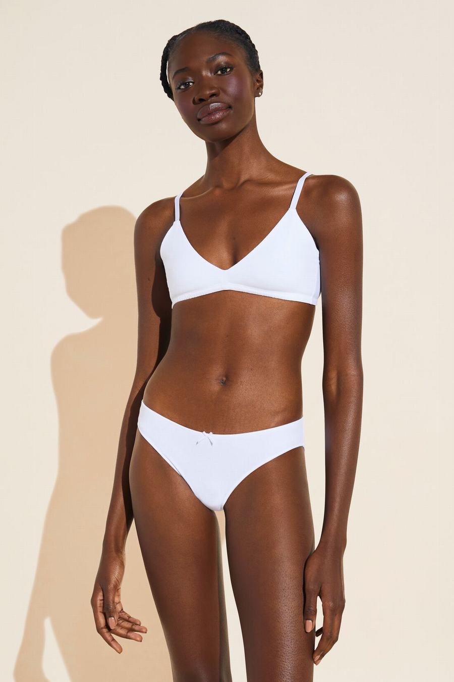 Eberjey Pima Stretch Cotton Bikini Külot Kadın Beyaz | FSQ7549MS